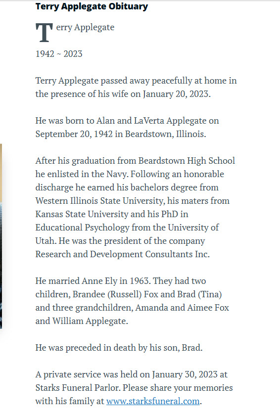 Applegate obit