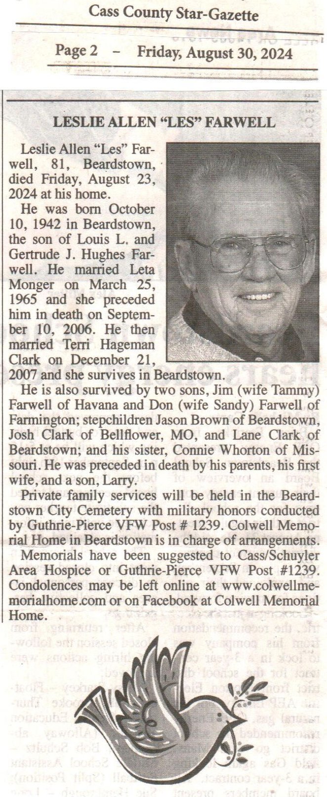 Farwell Obit